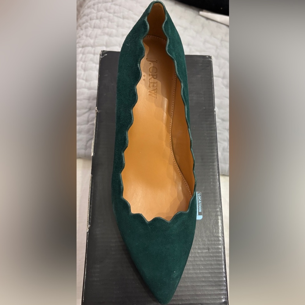 J. Crew Green Suede Women's heels